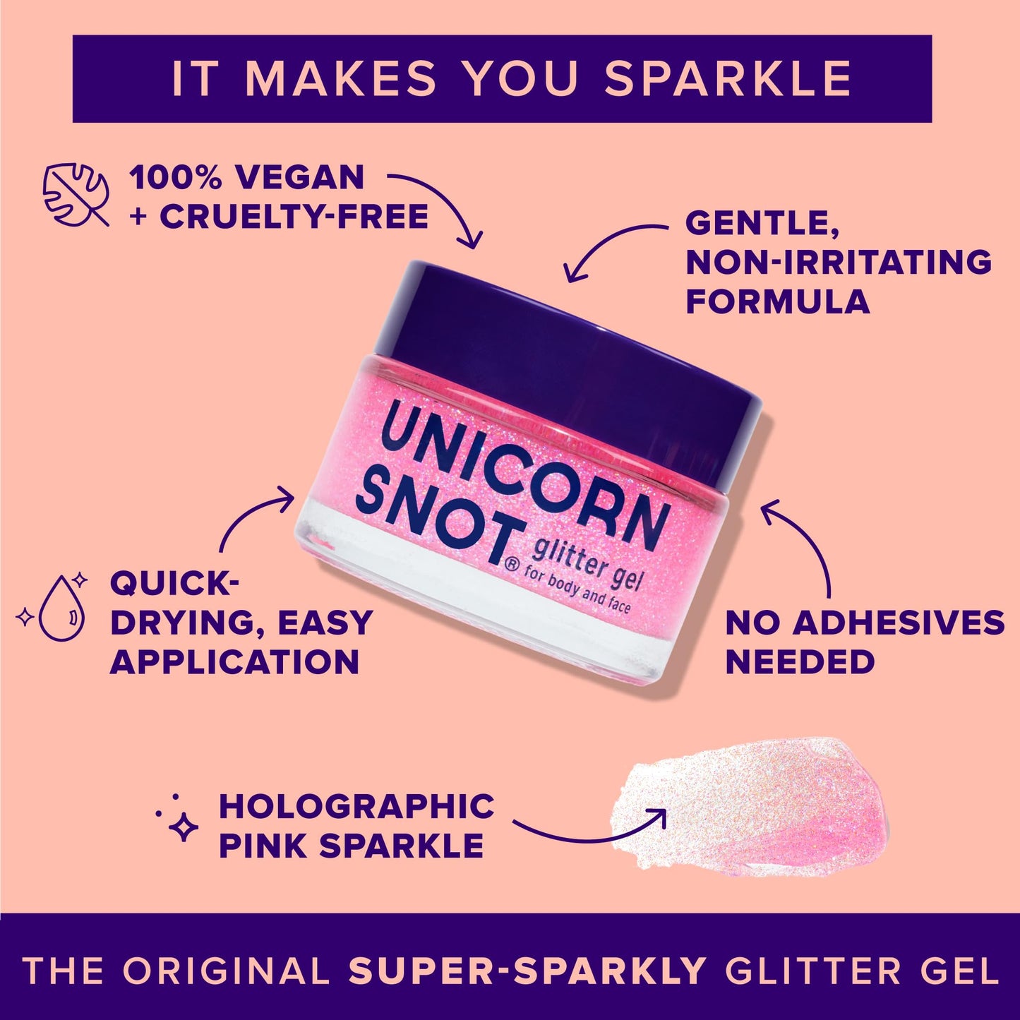 UNICORN SNOT Holographic Face Glitter & Body Glitter Gel | Holiday Glitter Makeup: Stocking Stuffers & Christmas Gift | Hair Glitter, Vegan & Cruelty Beauty & Personal Care UNICORN SNOT