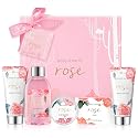 Bath and Body Gift Set for Women, Body & Earth 5 Pcs Rose Spa Gifts for Women, Self Care Kit, Lotion Set for Her, Birthday, Mothers Day Presents Beauty & Personal Care BODY & EARTH