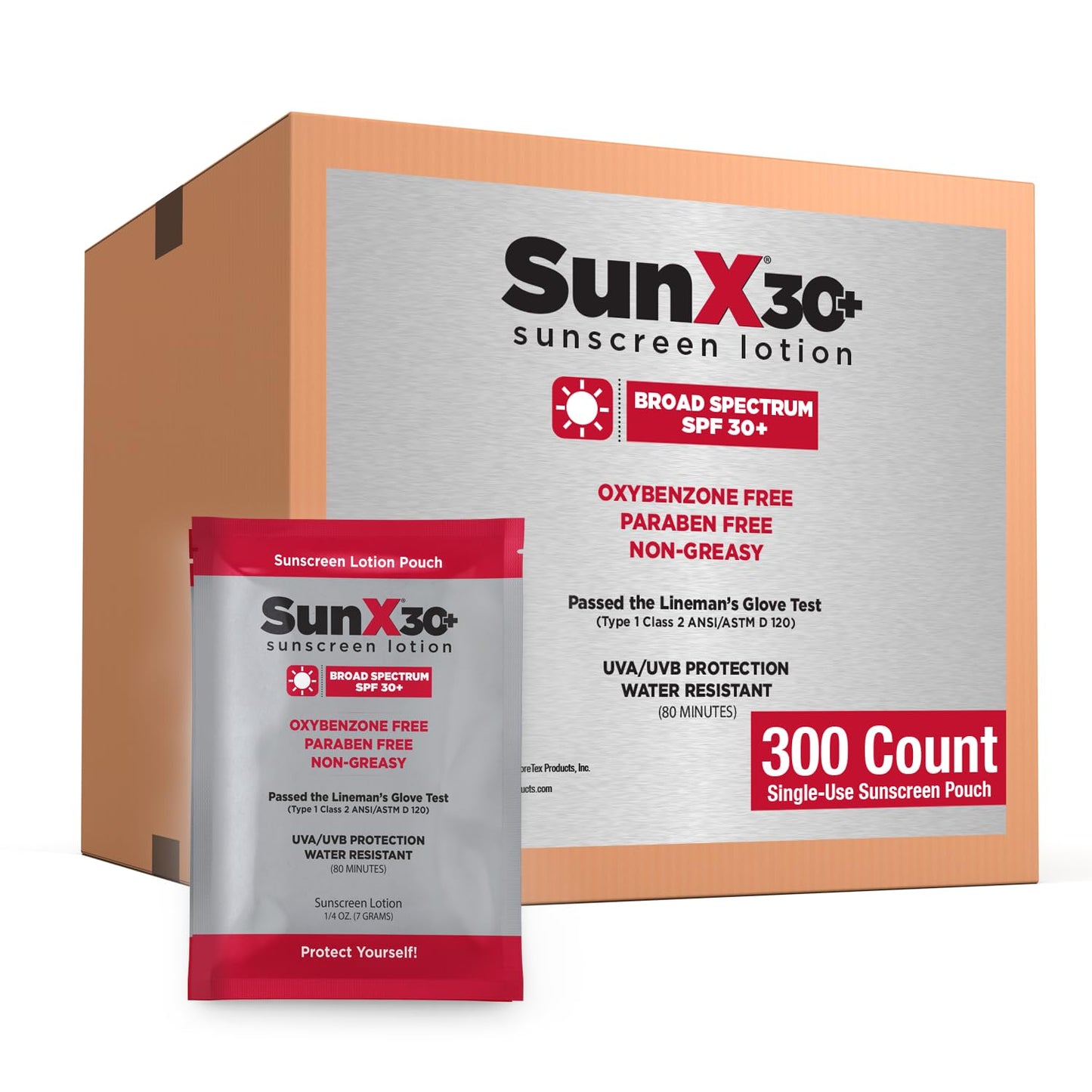 CoreTex Sun X 30+ SPF Individual Sunscreen Packets Travel Size - Bulk Pack of 300 Paraben, Oxybenzone, & Oil Free Broad Spectrum Sunscreen - No White Beauty & Personal Care CoreTex