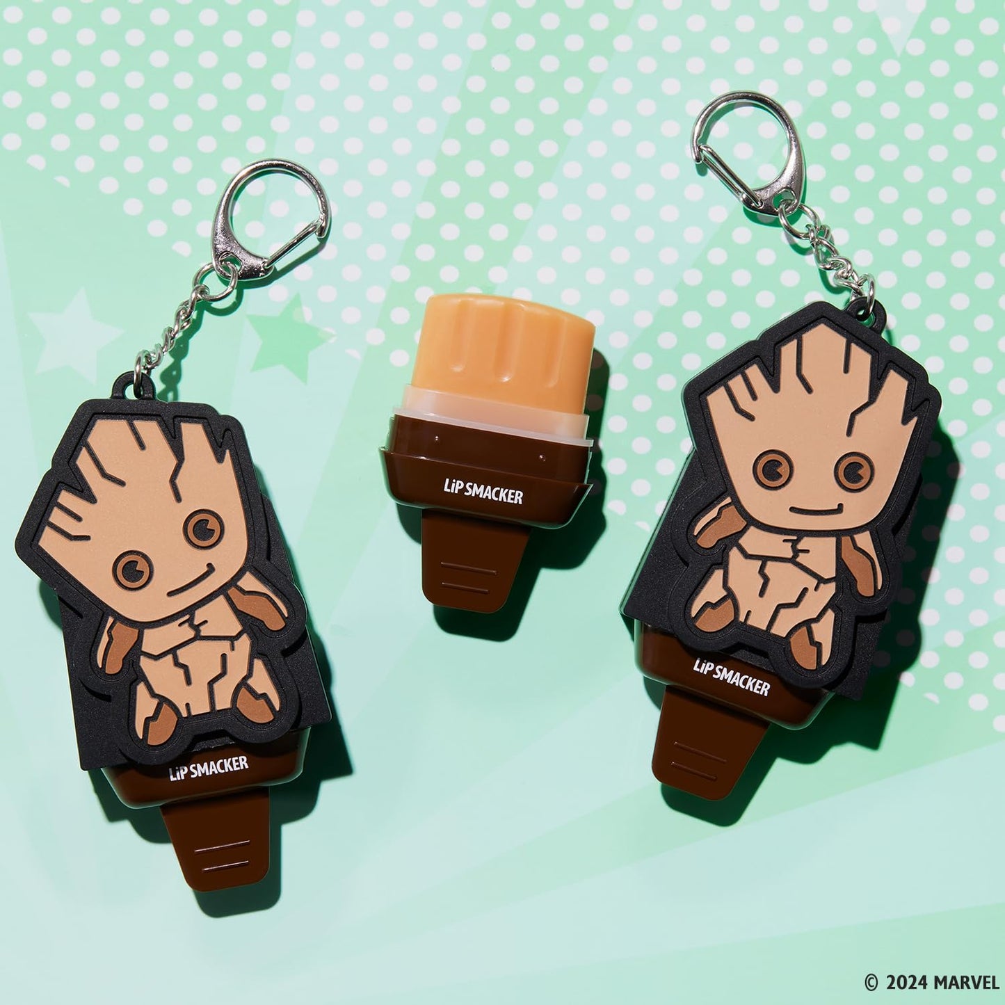 Lip Smacker Marvel Guardians of the Galaxy Lippy Pals, Clear & Glossy, Fun & Giftable, Cruelty Free - Groot Beer (Keychain) Beauty & Personal Care Lip Smacker