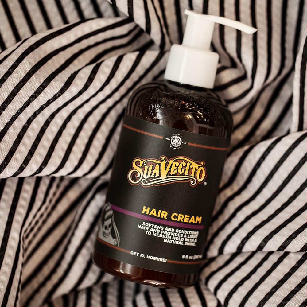 Suavecito Hair Cream Pump Bottle Medium Shine All Day Light Hold (8 oz) Beauty & Personal Care Suavecito