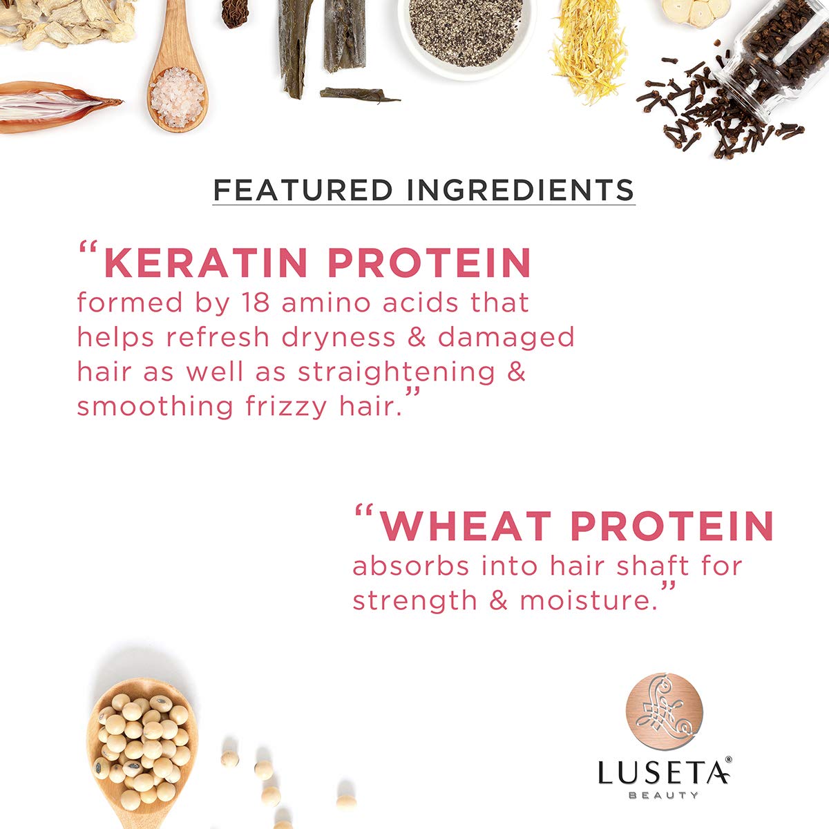 Lseta Keratin Shampoo and Conditioner Set 33.8oz*2 - Reduce Breakage & Frizz Control Set with Quinoa Protein & Sunflower Seed Oil - Strengthens Beauty & Personal Care L LUSETA