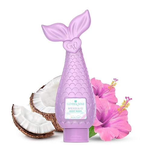 Glimmer Wish Mermaid Kids Body Wash, Gentle Cleanser and Moisturizing Sulfate Free Body Wash, Skin Care for Kids, Tropical Beach Scent, 12 Fl Oz Beauty & Personal Care Glimmer Wish