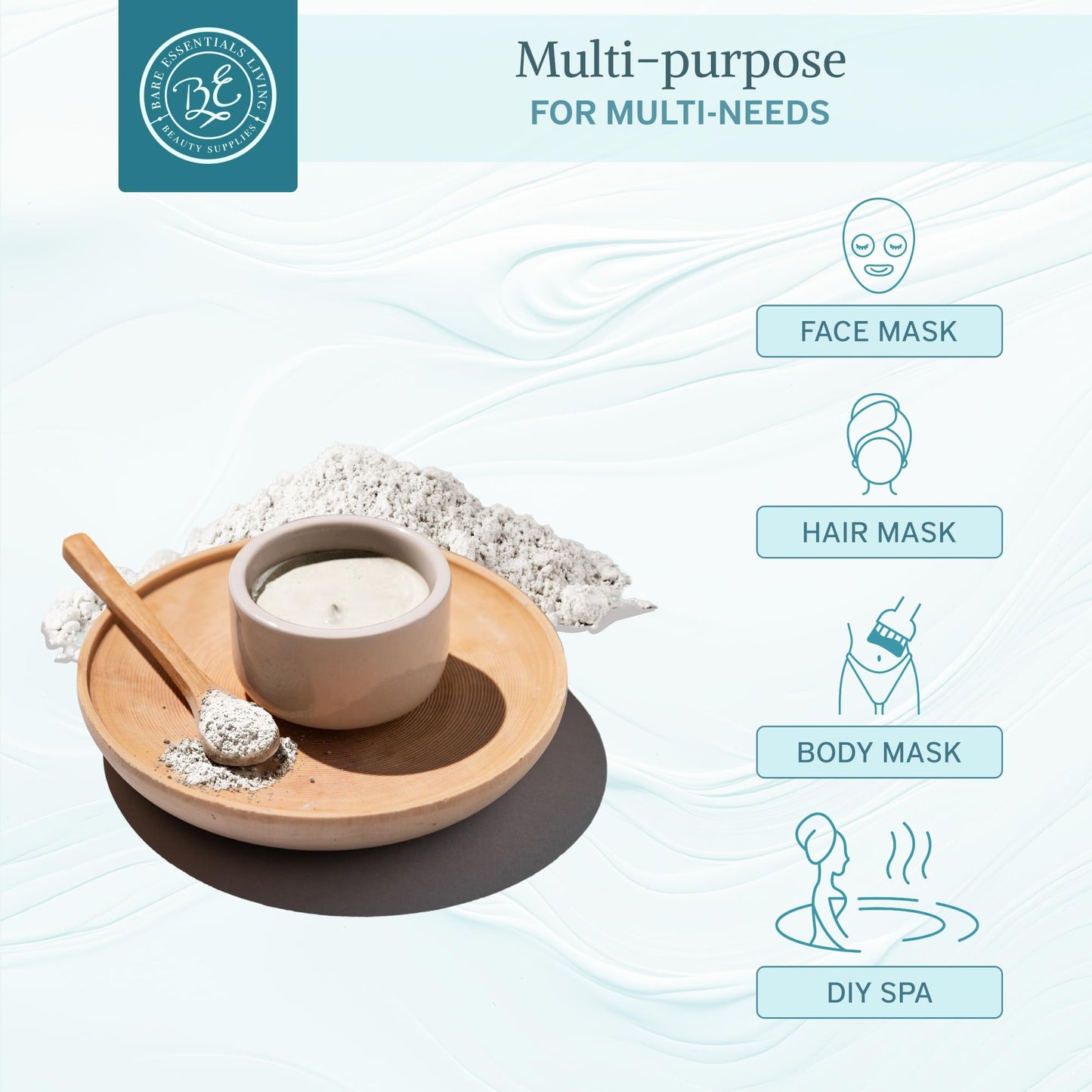 Bare Essentials Living - White Kaolin Clay Powder (12oz) 100% Natural White Powdered Clay for Seed Bombs, White Clay Mask, DIY Spa, Soap, Bath Bomb Beauty & Personal Care Bare Essentials Living