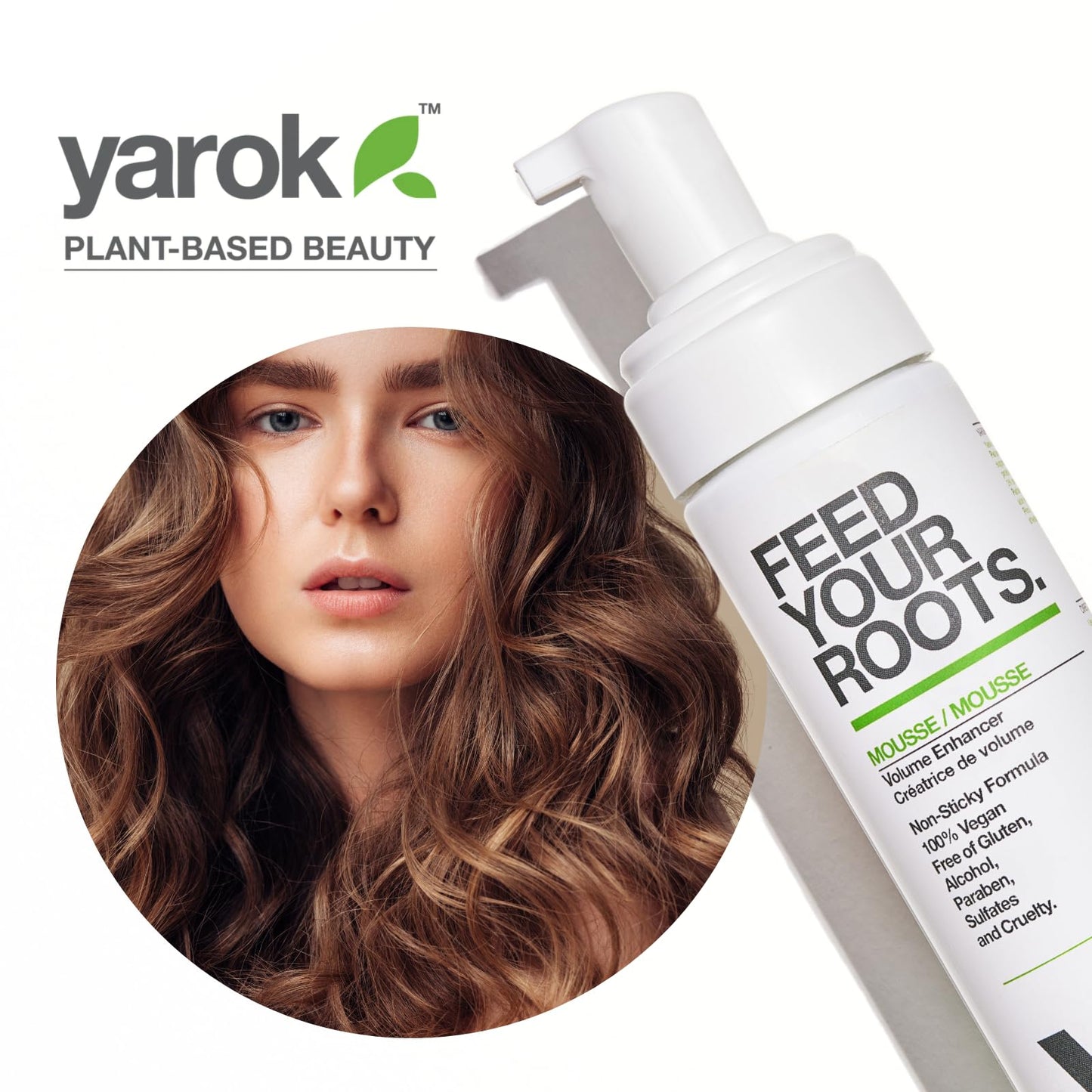 Yarok - Feed Your Roots Mousse - Volumize, Texturize & Transform - Volume Enhancer - Transform Curls - Non-Sticky & Non-Crunchy Formula - 100% Vegan Beauty & Personal Care YAROK FOOD FOR YOUR HEAD. GOOD FOR THE EARTH.
