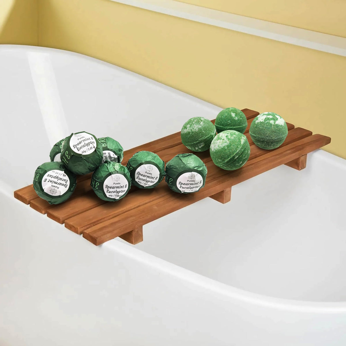 Purelis Handmade 24-Pack Spearmint & Eucalyptus Bath Bombs - Natural Moisturizing Aromatherapy Bath Bombs for Men and Women Beauty & Personal Care Purelis