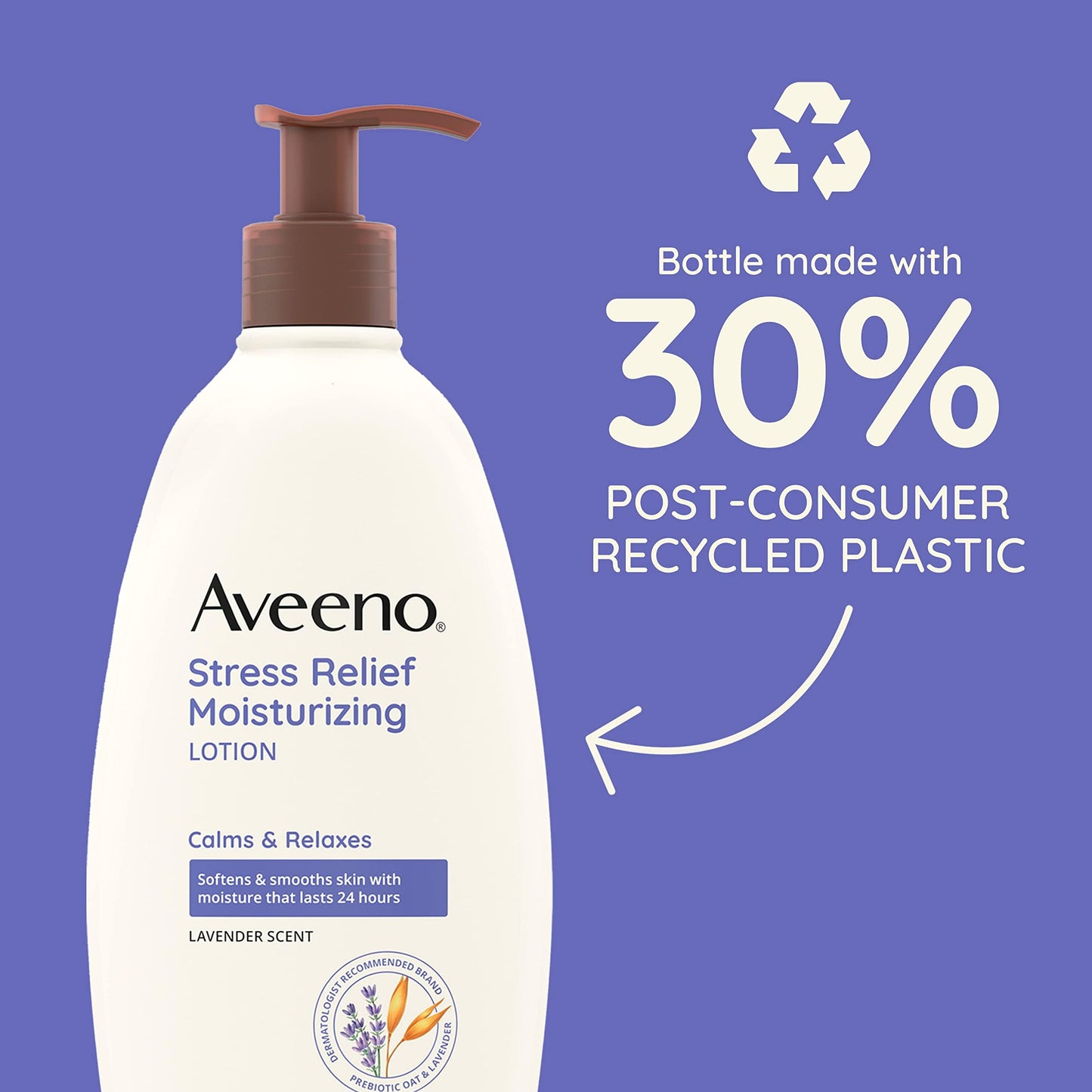 Aveeno Stress Relief Moisturizing Body Lotion with Lavender Scent, Natural Oatmeal to Calm & Relax, Non-Greasy Daily Stress Relief Lotion, 18 fl. oz Beauty & Personal Care Aveeno