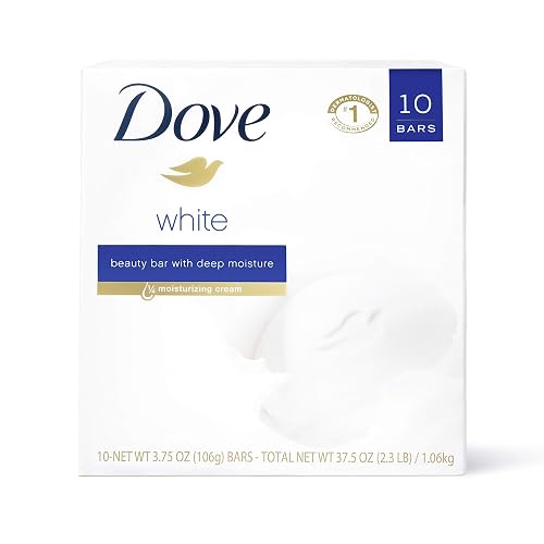Dove Beauty Bar More Moisturizing than Bar Soap White Effectively Washes Away Bacteria, Nourishes Your Skin 3.75 oz, 10 Bars Beauty & Personal Care Dove