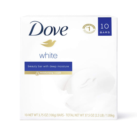 Dove Beauty Bar More Moisturizing than Bar Soap White Effectively Washes Away Bacteria, Nourishes Your Skin 3.75 oz, 10 Bars Beauty & Personal Care Dove