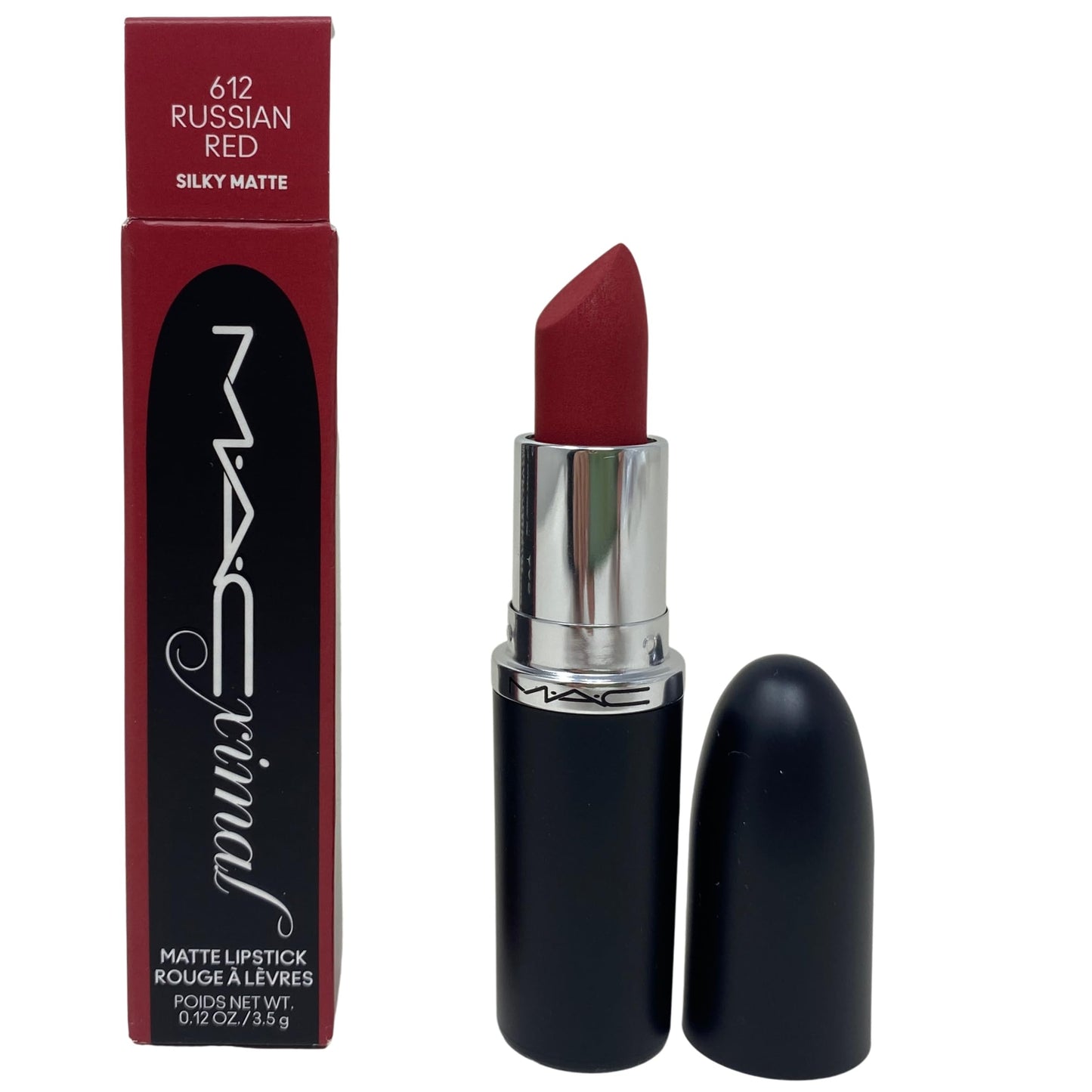 MAC Cosmetics Macximal Silky Matte Lipstick - 612 Russian Red - (Intense bluish red) 0.12 oz / 3.35g Beauty & Personal Care MAC