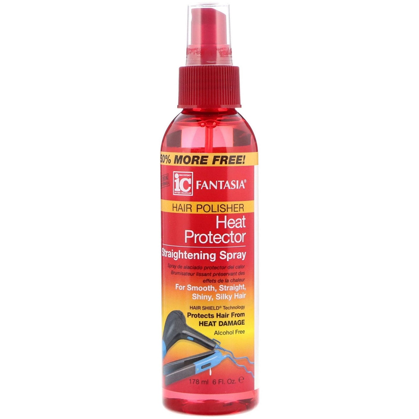 Fantasia Hair Polisher Heat Protector Straightening Spray, 6 oz (Pack of 4) Beauty & Personal Care Fantasia