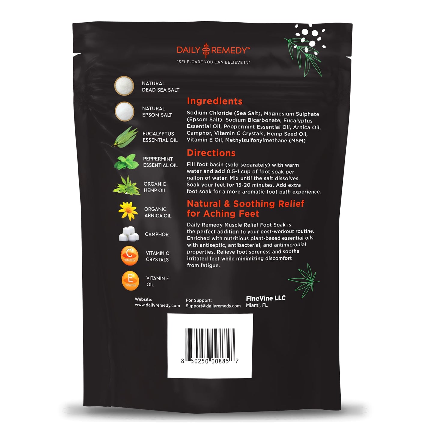 Muscle Relief Foot Soak with Epsom Salt, Made in USA, Soothe Tired Feet, Softens Calluses and Helps Athletes Foot 1lbs Beauty and Personal Care DAILY REMEDY