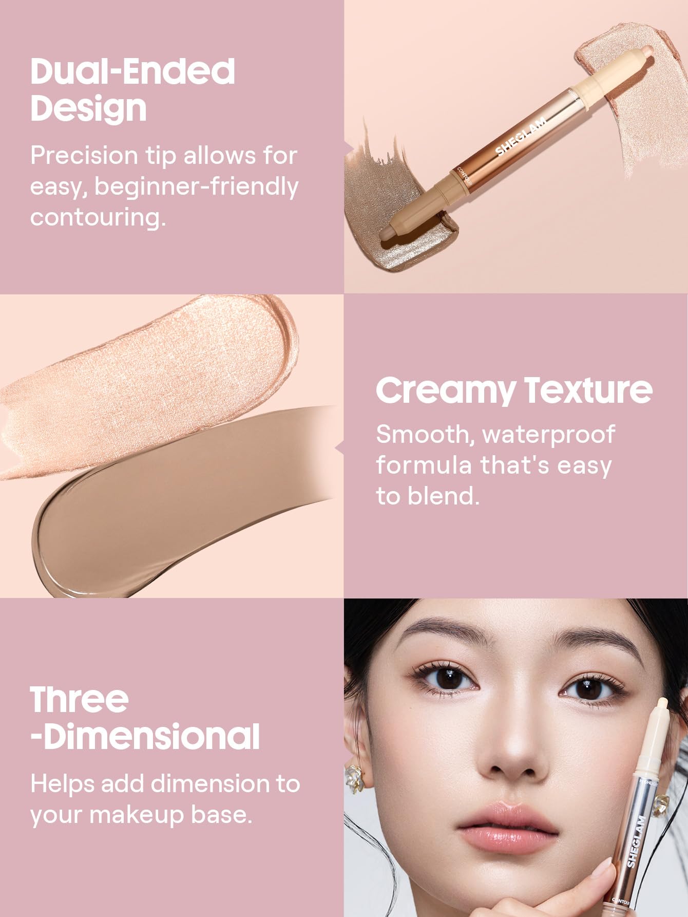 SHEGLAM Fine Line 2-in-1 Nose Contour & Highlight Pen-05 Soft Tan Beauty & Personal Care SHEGLAM