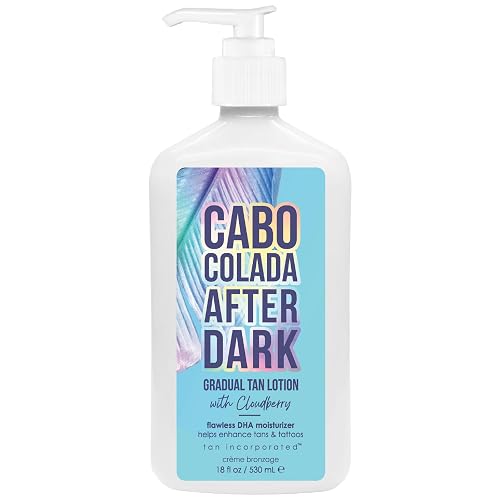 Brown Sugar Cabo Colada After Dark Gradual Tan Lotion & Tattoo Enhancer, Cloudberry with DHA Carrot Oil & Tigergrass, 18 Fl Oz Beauty & Personal Care Brown Sugar
