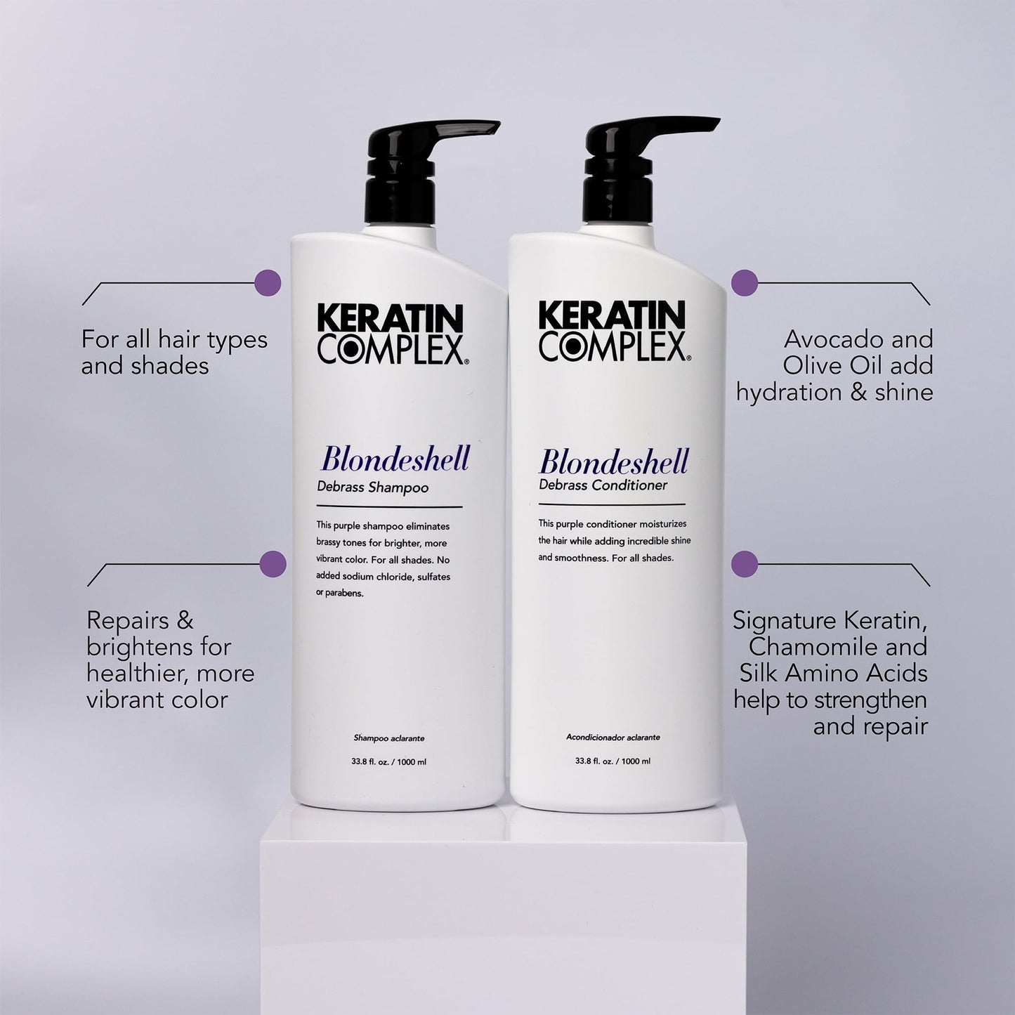 Keratin Complex - Blondeshell Debrass Shampoo & Conditioner Duo - 33.8 fl oz Each Beauty & Personal Care Keratin Complex