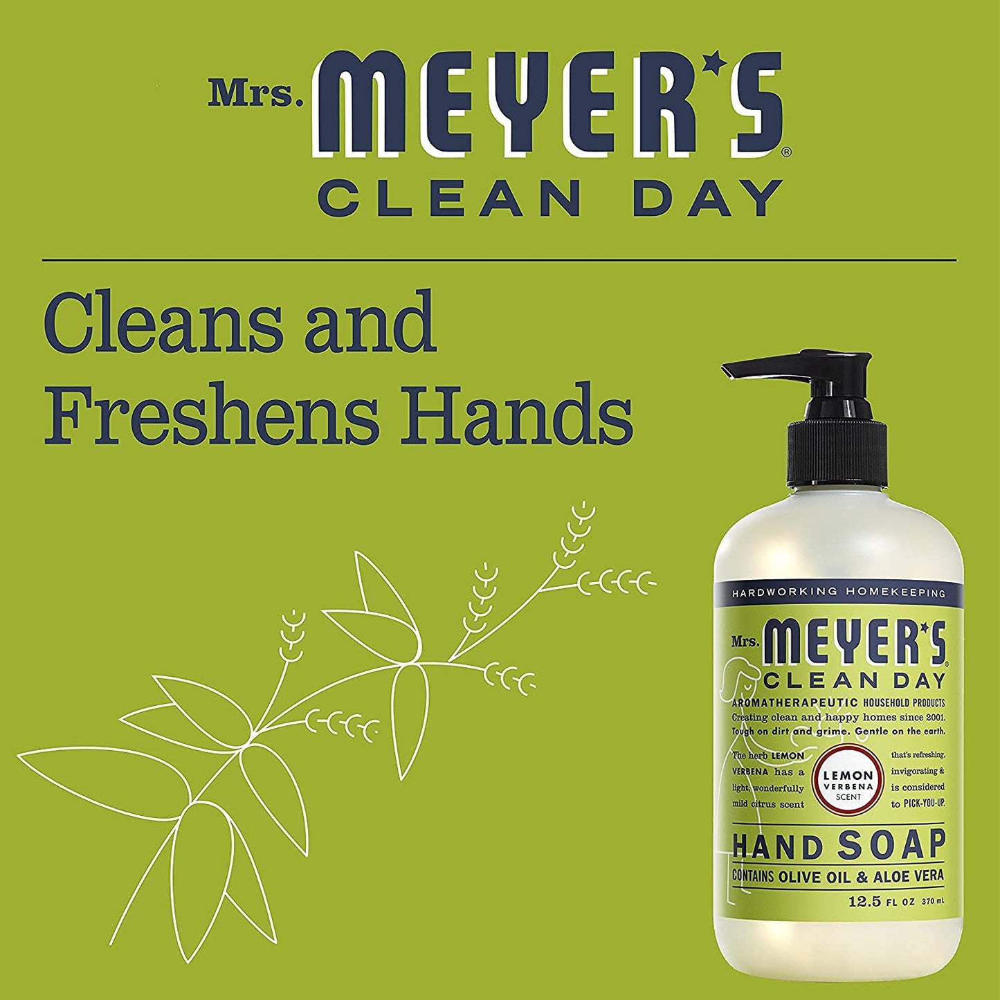 Mrs. Meyer's Lemon Verbena Liquid Hand Soap, Cruelty-Free and Hand Wash Formula Made with Essential Oils,16 oz. (Pack of 2) Beauty & Personal Care Mrs. MEYER'S