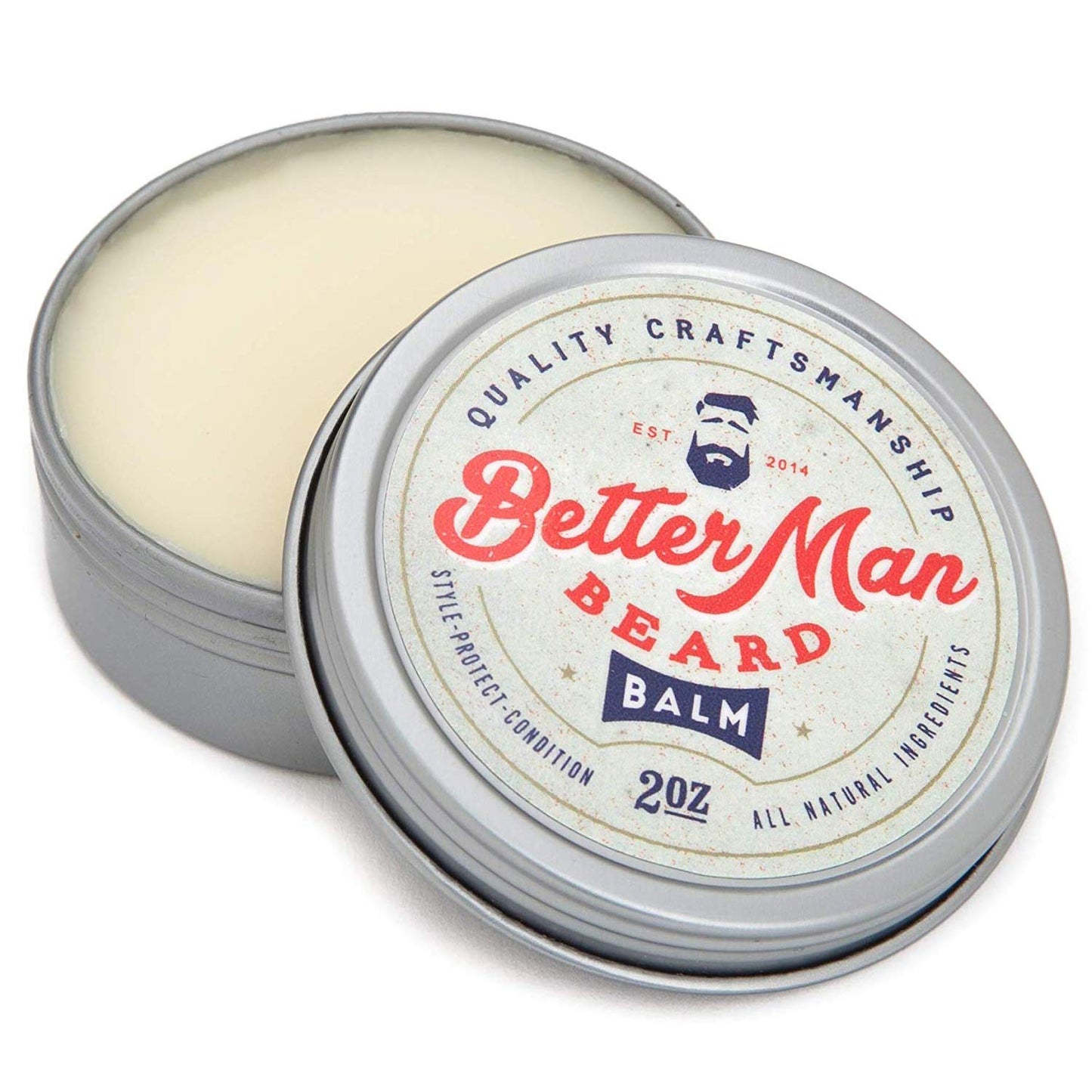 BETTER MAN BEARD Balm - 2 oz All-Natural Moisturizing Beard Balm with Therapeutic Grade Essential Oils & 100% Natural Formula - Balm-01 Beauty & Personal Care BETTER MAN BEARD EST. 2014