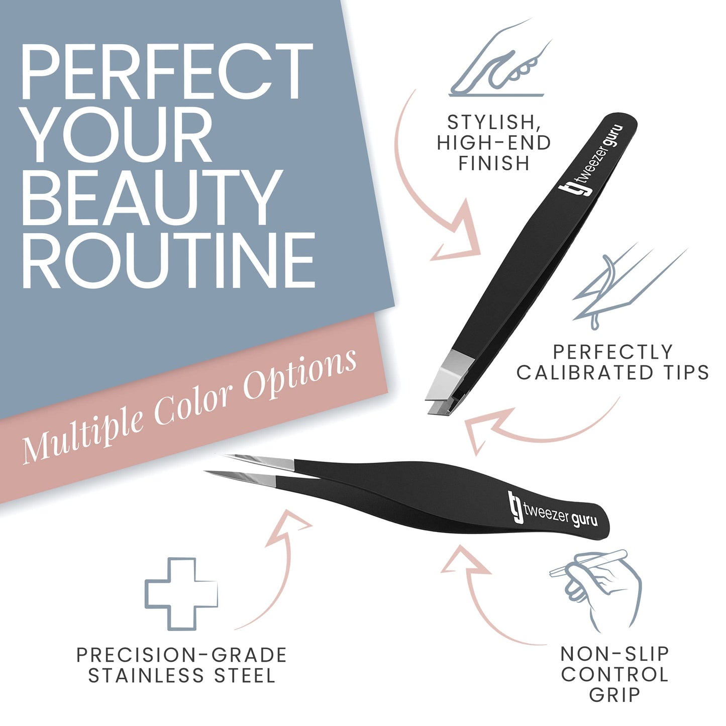 Tweezer Guru Ingrown Hair Tweezers - Pointed Precision Tweezers for Eyebrows & Ingrown Hair Removal - Blackhead and Splinter Tweezer with Sharp Needle Beauty & Personal Care TWEEZER GURU