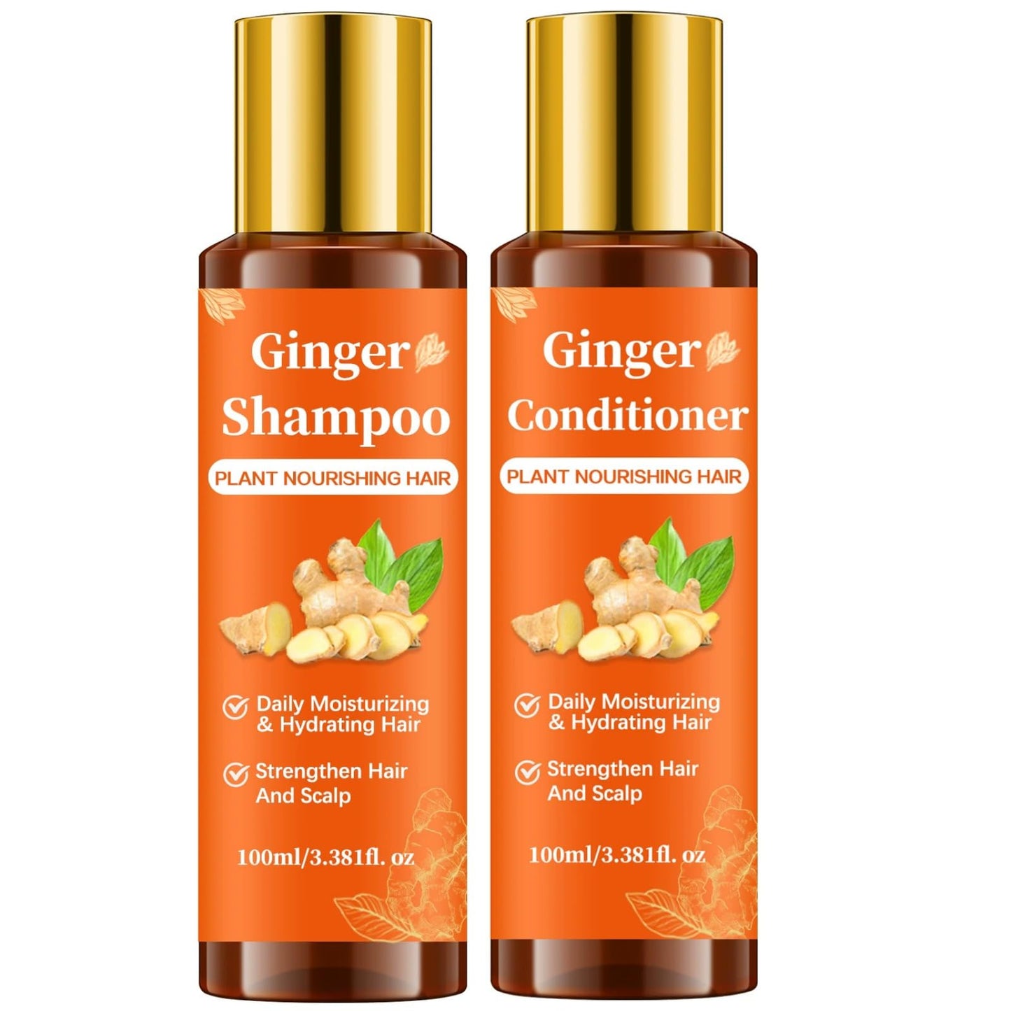 Ginger Shampoo and Conditioner Set for Stronger & Thicker Hair, Deep Moisturizing Cleaning Nourishing Formula to Reduce Hair Loss, Strengthen Strands Beauty & Personal Care Soelegant