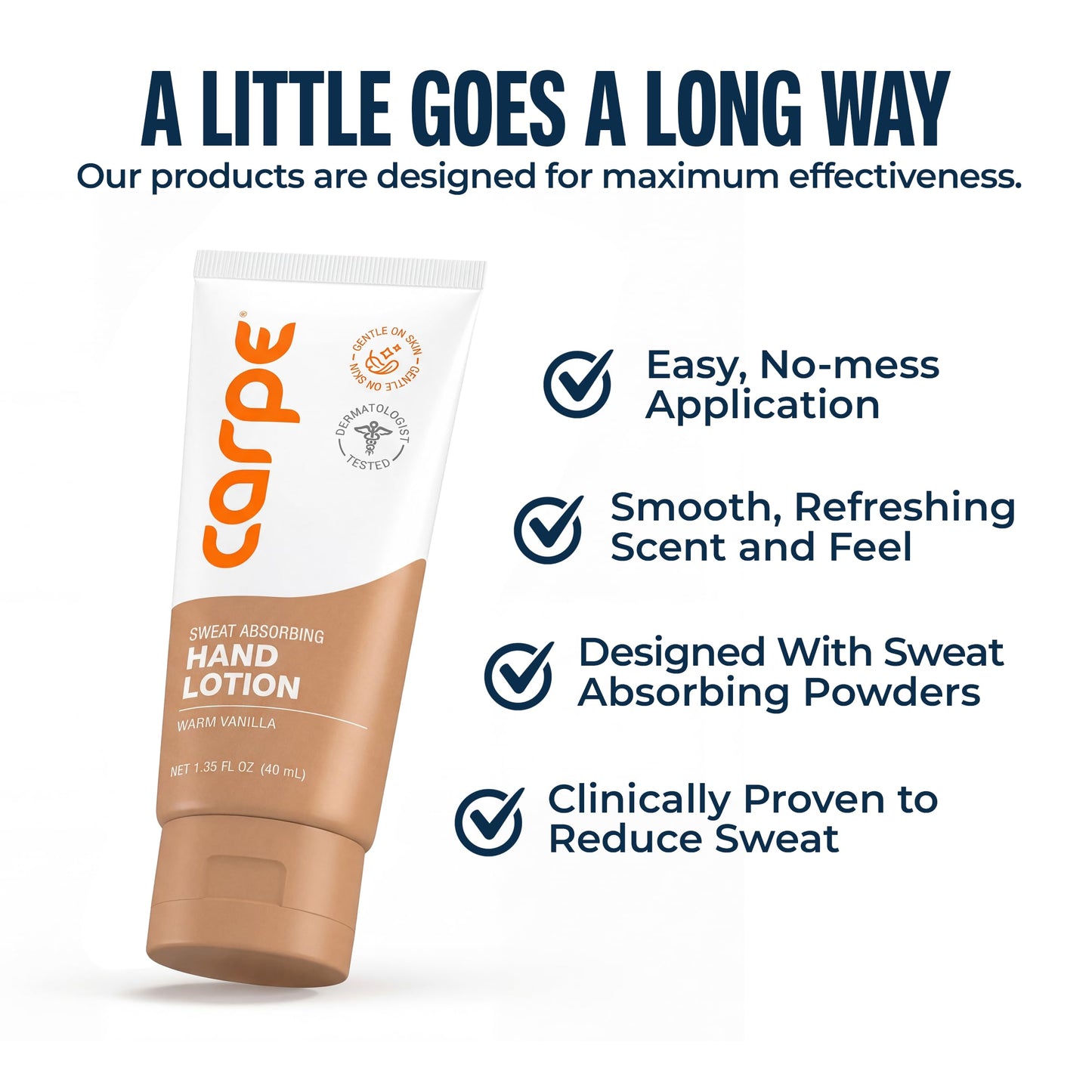 Carpe Sweat Absorbing Hand Lotion, A dermatologist-recommended, smooth lotion that helps stop hand sweat, Great for hyperhidrosis (Warm Vanilla) Beauty and Personal Care Carpe