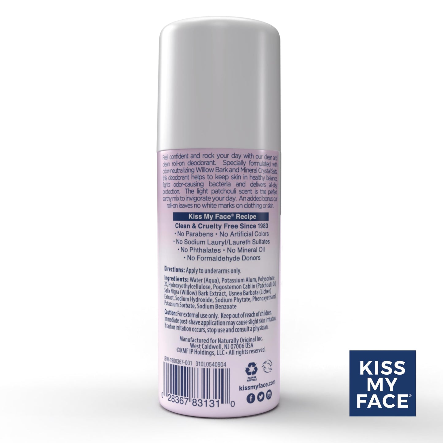 Kiss My Face Liquid Rock Roll-On Deodorant, All Day Protection, Vegan and Cruelty Free, Patchouli Scent, 3 Fl Oz, Pack of 3 Beauty and Personal Care Kiss My Face