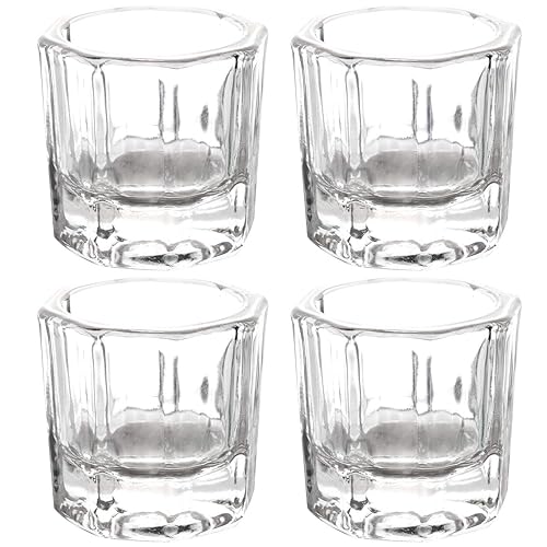 4 Pieces Acrylic Dappen Dish Nail Dapping Dish Nail Powder and Liquid Holder Glass Bowl Crystal Cup Nail Supplies Beauty & Personal Care BTYMS