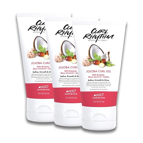 Curl Rhythm Jojoba Curl Gel - Hair Defining Gel for Bouncy, Nourished Curls - Curly Hair Styling Gel with Shea and Coconut - Sulfate Free - 6 Fl Oz (3 Beauty & Personal Care Curl Rhythm