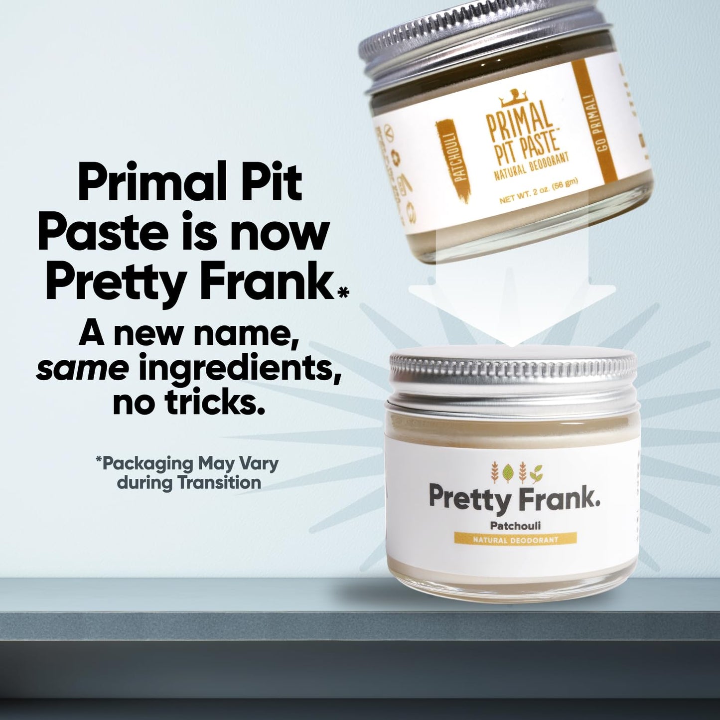 Pretty Frank Patchouli Aluminum-Free Deodorant Paste (Formerly Primal Pit Paste) - Sensitive Skin, Long-Lasting Odor Control for Women & Men - Organic Beauty and Personal Care PRETTY FRANK