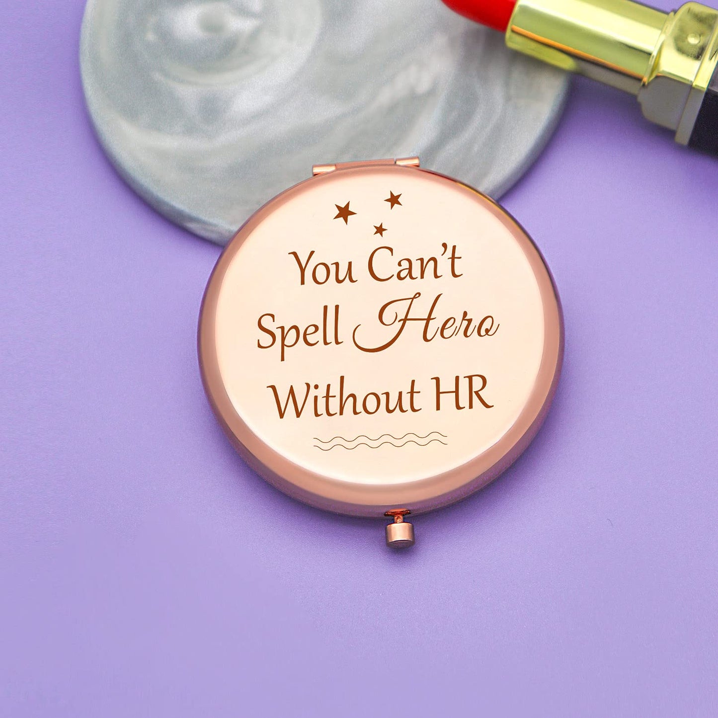 Jielahua HR Appreciation Gifts Human Resources Gifts for Women Thank You Gifts Rose Gold Compact Mirror HR Director Gift Retirement Gift HR Manager Beauty & Personal Care Jielahua