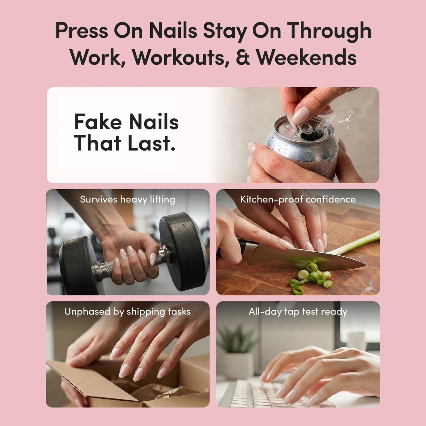 Glamnetic Press On Nails - Medium Coffin Fake Nails with Blue & White French Tips | Salon Quality Vacation Nails | Tuscan Twist | 15 Sizes - 30 Nail Beauty and Personal Care Glamnetic