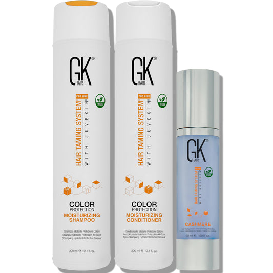 GK HAIR Global Keratin Balancing Shampoo and Conditioner Sets (10.1 Fl Oz/300ml) with Leave In Cashmere Smoothing and Styling Cream (1.69 Fl Oz/50ml) Beauty & Personal Care GK HAIR
