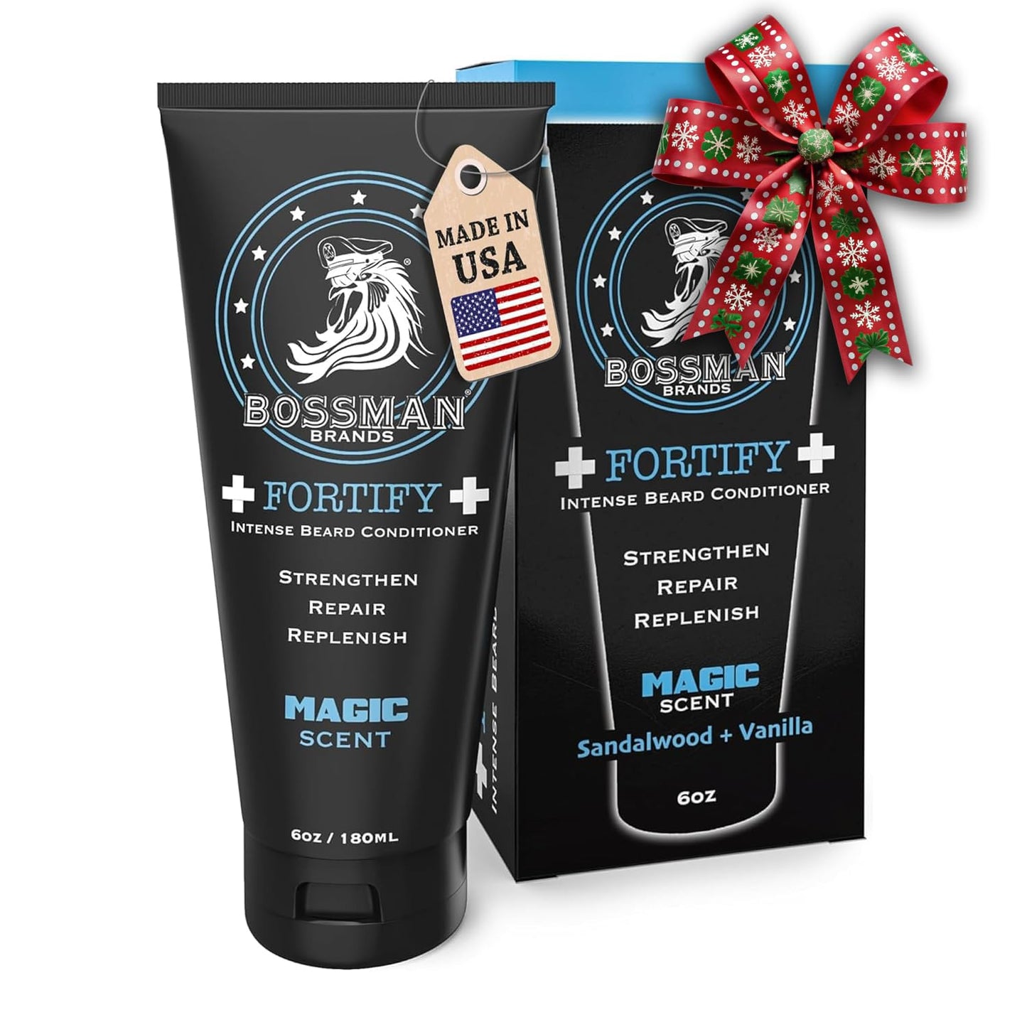 Bossman Fortify Intense Beard Conditioner for Men (Magic Scent) - Moisturizes, Replenishes & Protects with Natural Ingredients - Thicker Formula, Made Beauty & Personal Care Bossman