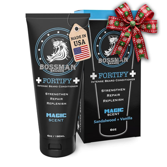 Bossman Fortify Intense Beard Conditioner for Men (Magic Scent) - Moisturizes, Replenishes & Protects with Natural Ingredients - Thicker Formula, Made Beauty & Personal Care Bossman