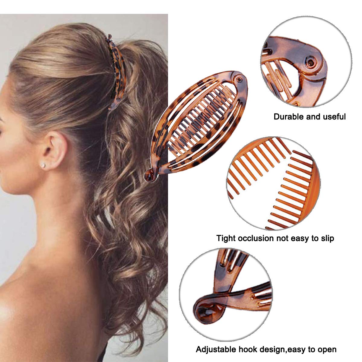 Aaiffey 4pcs Banana Hair Clips Vintage Clincher Combs Tool for Thick Curly Hair Accessories Fish Shape Ponytail Holer Claws Grips Clamp Clip Claws Set Beauty & Personal Care Aaiffey