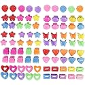 Lawie 90 Pack Small Mini Rainbow Flower Star Heart Butterfly Plastic Hair Claw Clips Jaw Barrettes Grip Clamps Pins Updo Decorative Bun Bangs Braids Beauty & Personal Care Lawie