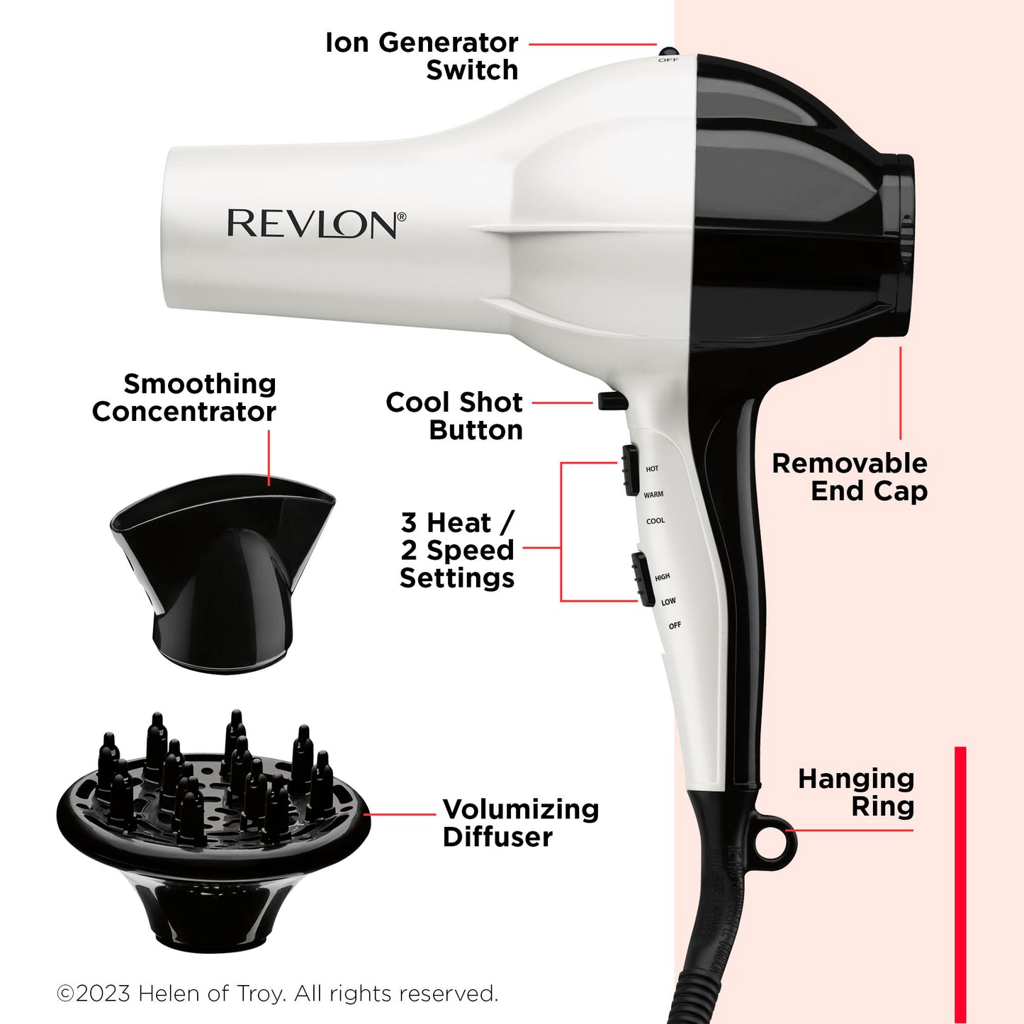 Revlon Shine Booster Hair Dryer | 1875W Smooth Blowout and Maximum Volume Beauty & Personal Care REVLON