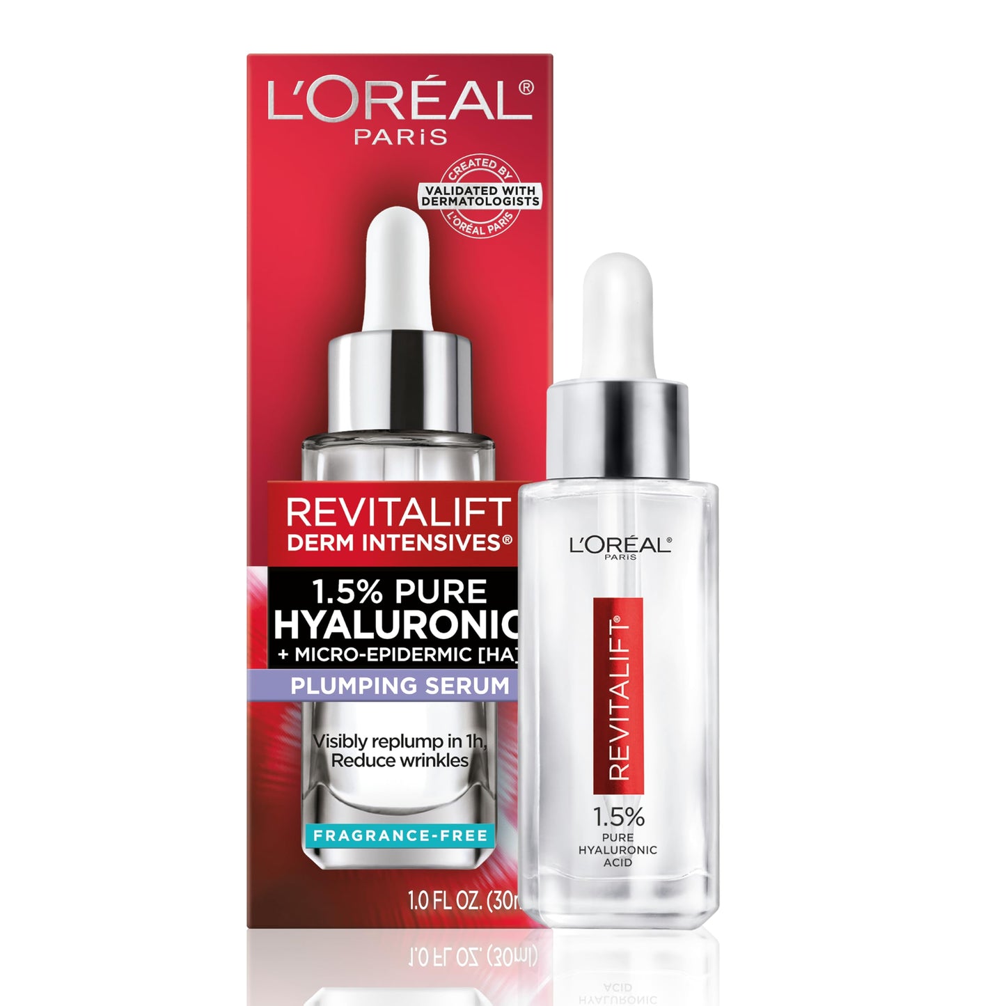 L'Oreal Paris Revitalift 1.5% Pure Hyaluronic Acid Serum for Face, Anti Aging Serum to Hydrate Skin & Reduce Wrinkles, Fragrance Free Skin Care Beauty & Personal Care L'Oreal Paris