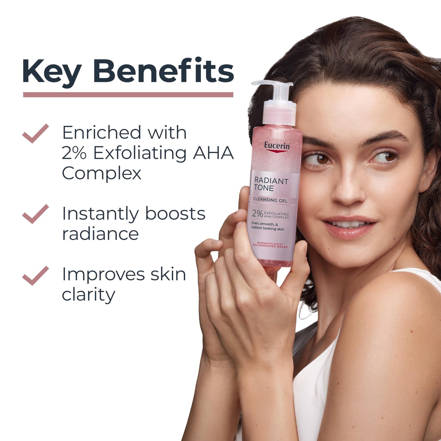 Eucerin Radiant Tone Face Cleanser Gel with 2% Exfoliating AHA Complex, Gentle Face Wash Improves Skin Clarity and Boosts Radiance, All Skin Types Beauty and Personal Care Eucerin