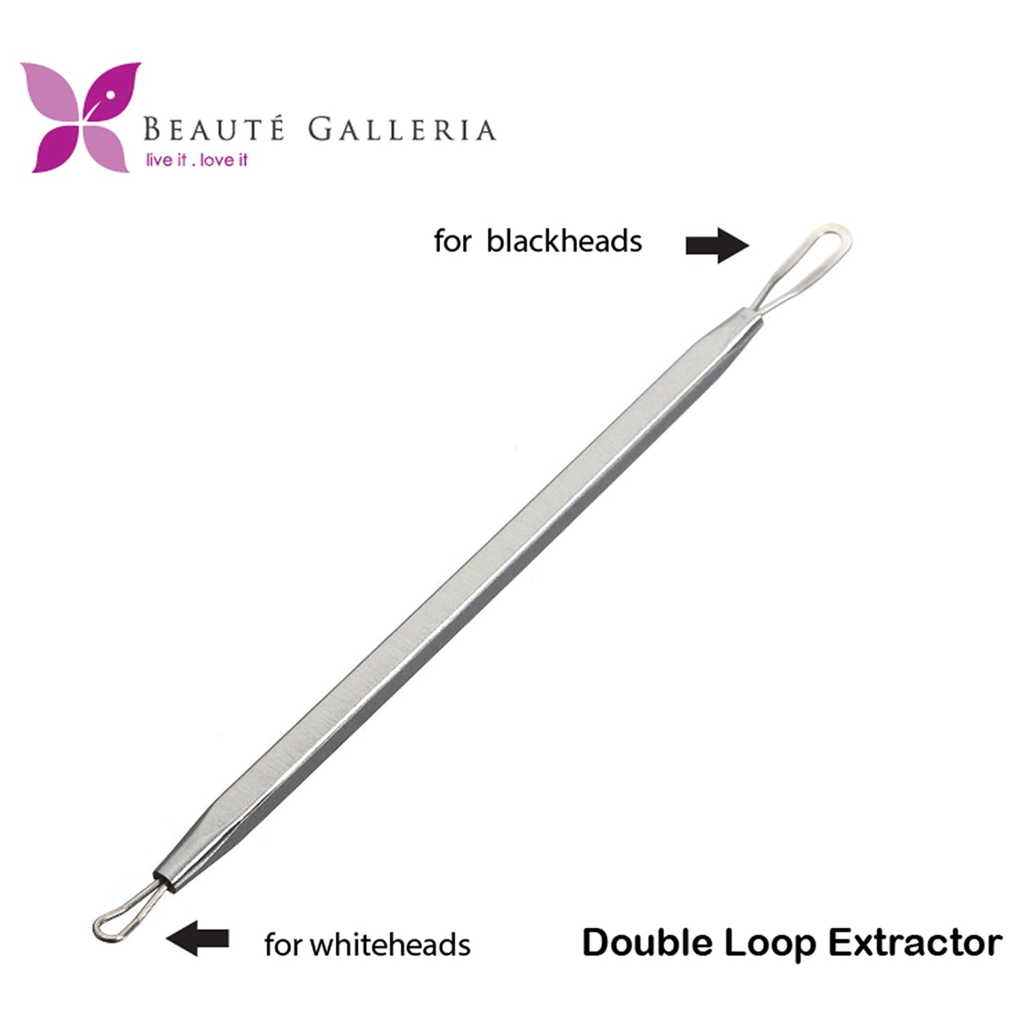 Beaute Galleria Double Loop Blackhead Remover Pimple Extractor Popper for Acne Comedone Blemish Whitehead Zit Removal Tool Beauty & Personal Care BEAUTÉ GALLERIA