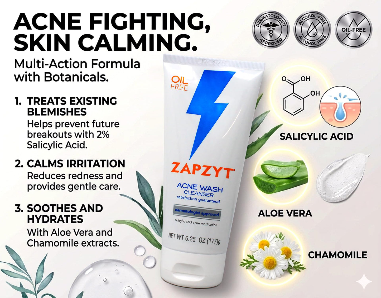 ZAPZYT Acne Wash 6.25 oz (Pack of 8) Beauty & Personal Care Zapzyt