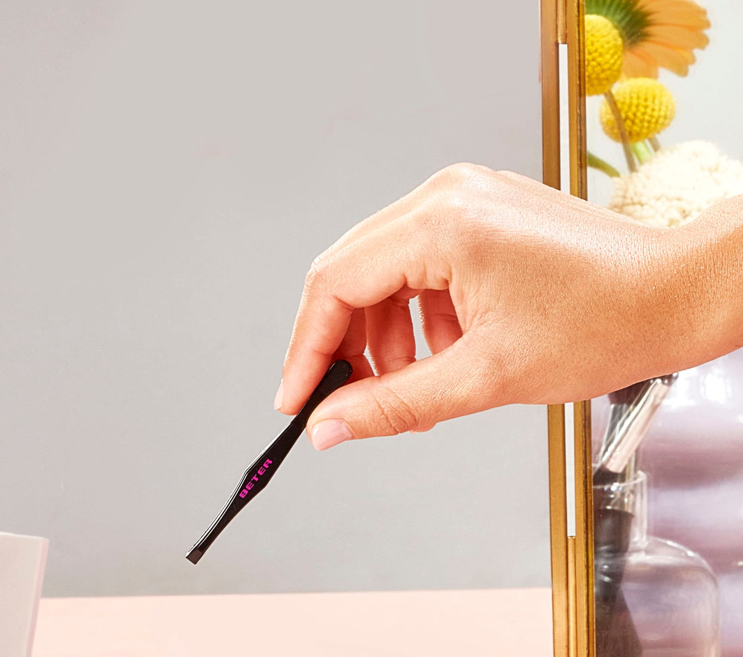 TWEEZERS with Straight Tip Black Steel 1 Piece Beauty and Personal Care Beter