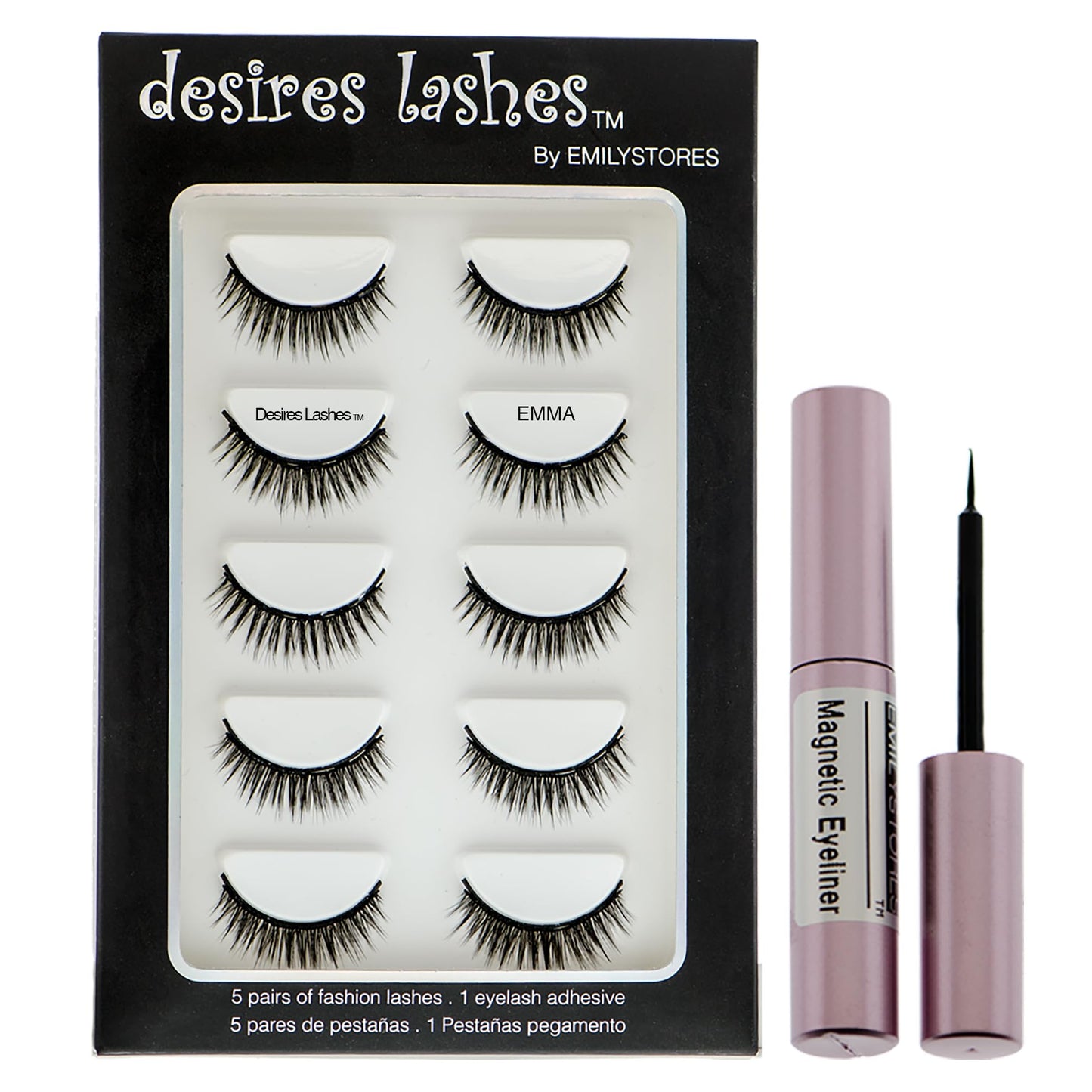 Magnetic Eyelashes 3D Natural Magnet Faux Lashes Multipack 5Pairs, Emma (01Emma) Beauty & Personal Care DESIRES LASHES By EMILYSTORES
