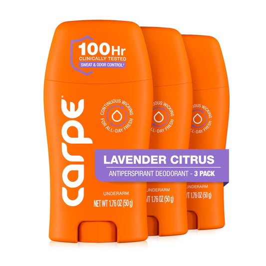Carpe Underarm Antiperspirant for Women - 100 Hour Sweat & Odor Control - Lavender Deodorant - Clinical Deodorant for Women - Lavender Citrus - 3 Pack Beauty and Personal Care Carpe
