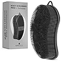 MainBasics Silicone Body Scrubber Dual-Sided Shower Loofah and Exfoliator (Black, Exfoliate) Beauty & Personal Care MainBasics