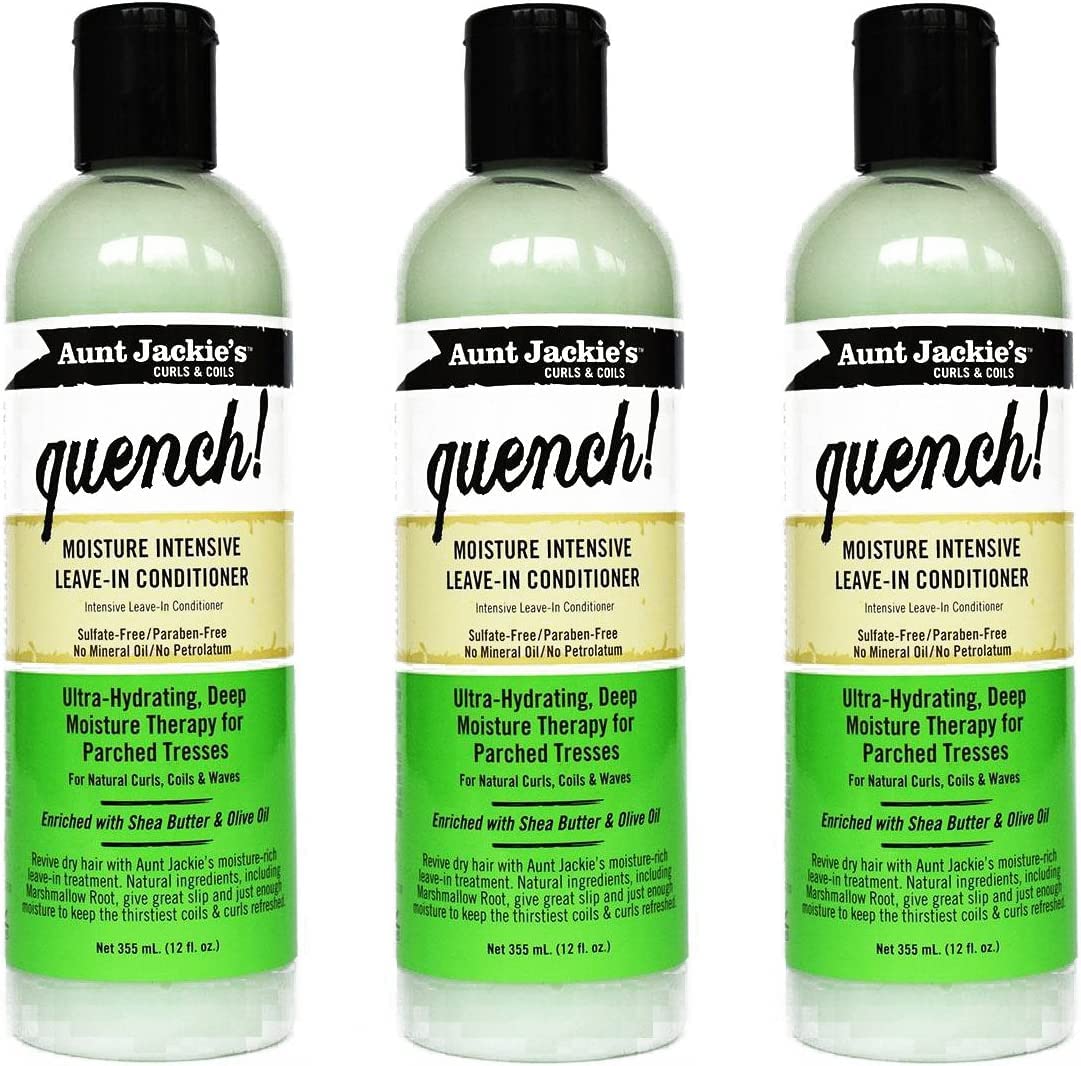 Aunt Jackie's Curls & Coils Quench! Moisture Intensive Leave-In Conditioner, 12 oz (Pack of 3) Beauty & Personal Care Aunt Jackie's