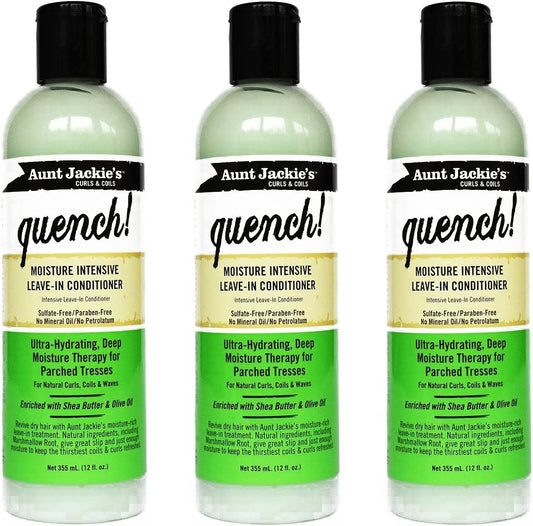 Aunt Jackie's Curls & Coils Quench! Moisture Intensive Leave-In Conditioner, 12 oz (Pack of 3) Beauty & Personal Care Aunt Jackie's