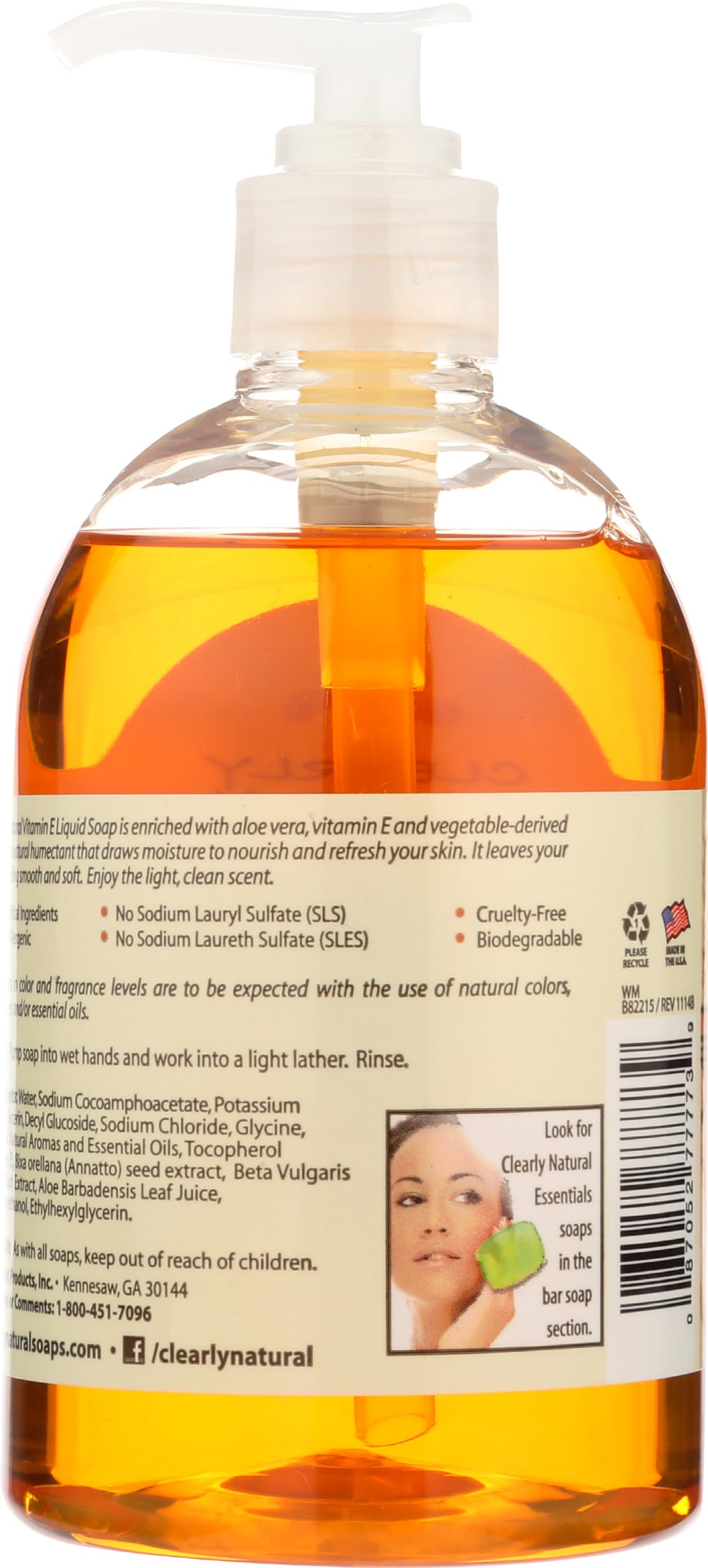 CLEARLY NATURAL Vitamin E Liquid Hand Soap, 12 FZ Beauty and Personal Care Clearly Natural
