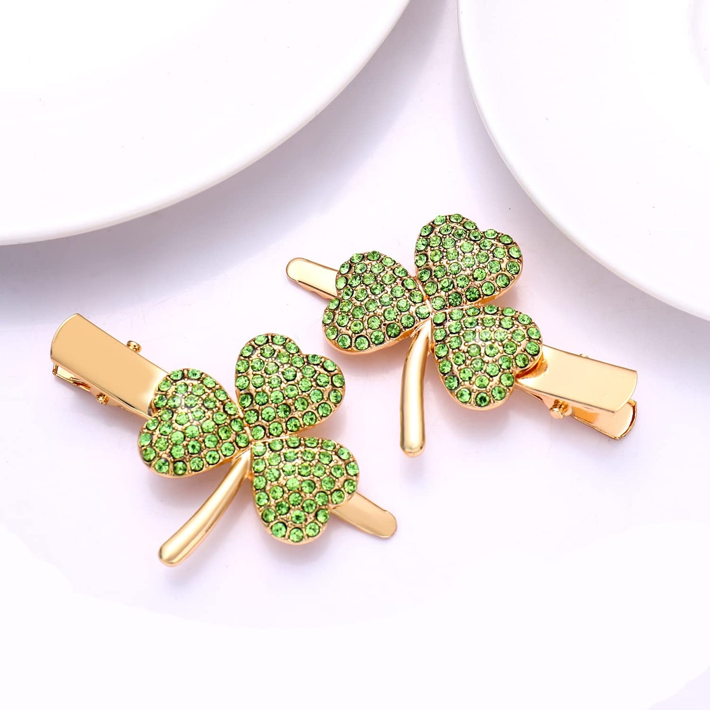 St. Patrick’s Day Hair Clips Rhinestone Glitter Green Leaf Hairpins for Women Lucky Shamrock Hair Clips Costume Hair Accessory Holiday Party Gifts Beauty & Personal Care NVENF