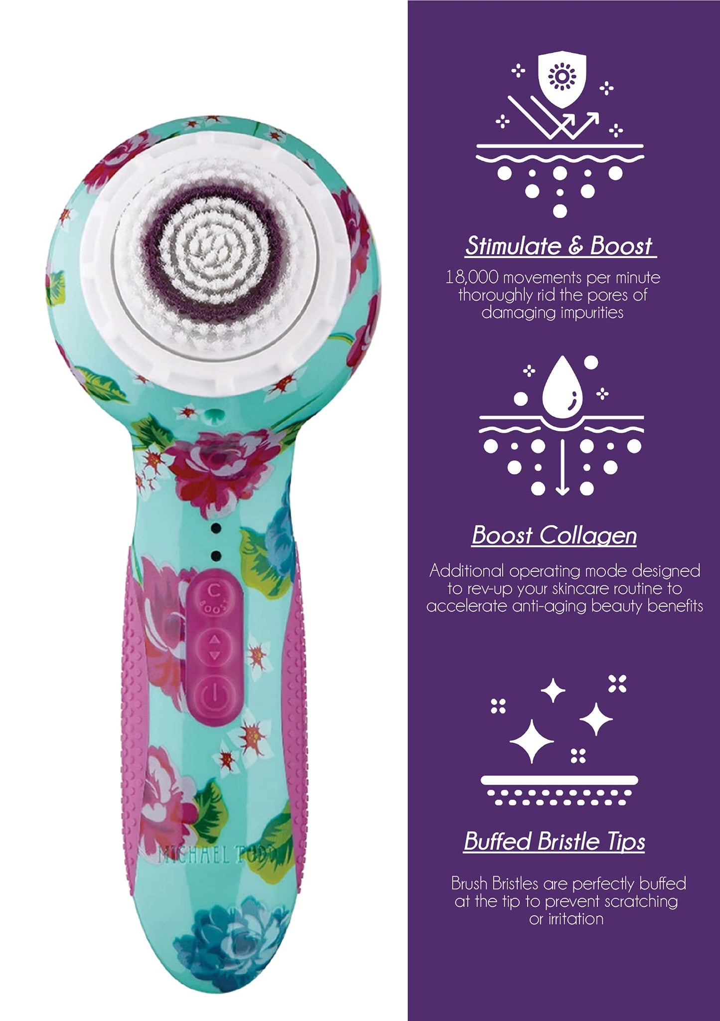 Michael Todd Beauty - Soniclear Elite - Facial Cleansing Brush System - 6-Speeds - Face Cleansing Brush & Exfoliating Body Scrubber Beauty & Personal Care MICHAEL TODD