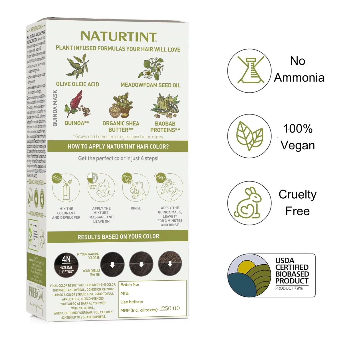 Natural Chestnut 4N 5.4 oz, Naturtint Hair Coloring Beauty & Personal Care Naturtint